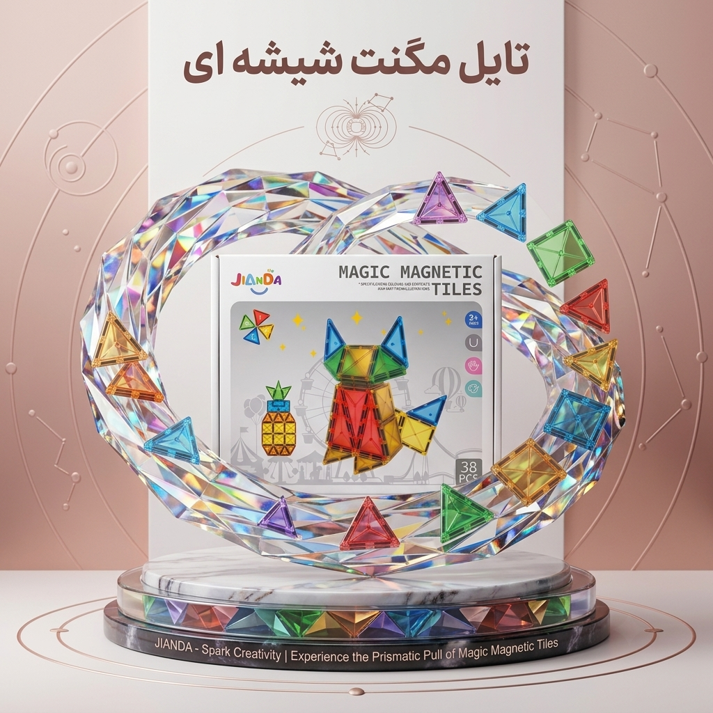 مگنت ساختنی ۳۸ قطعه جیاندا مدل Magic Magnetic Tiles