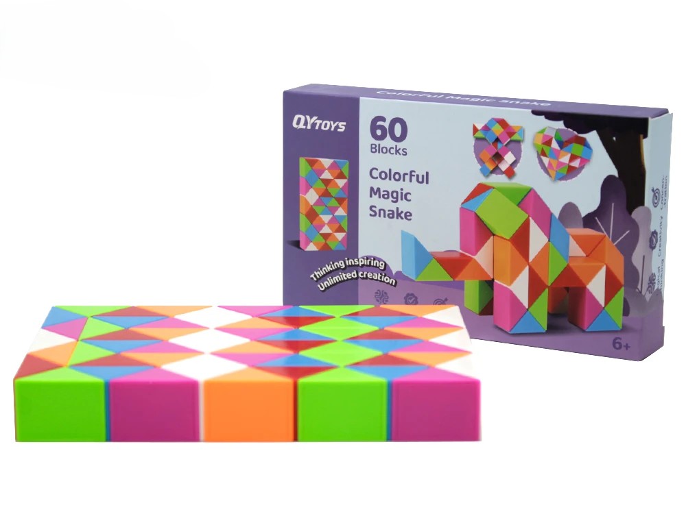 روبیک ماری ۶۰ قطعه برند QY Toys مدل Colorful Magic Snake