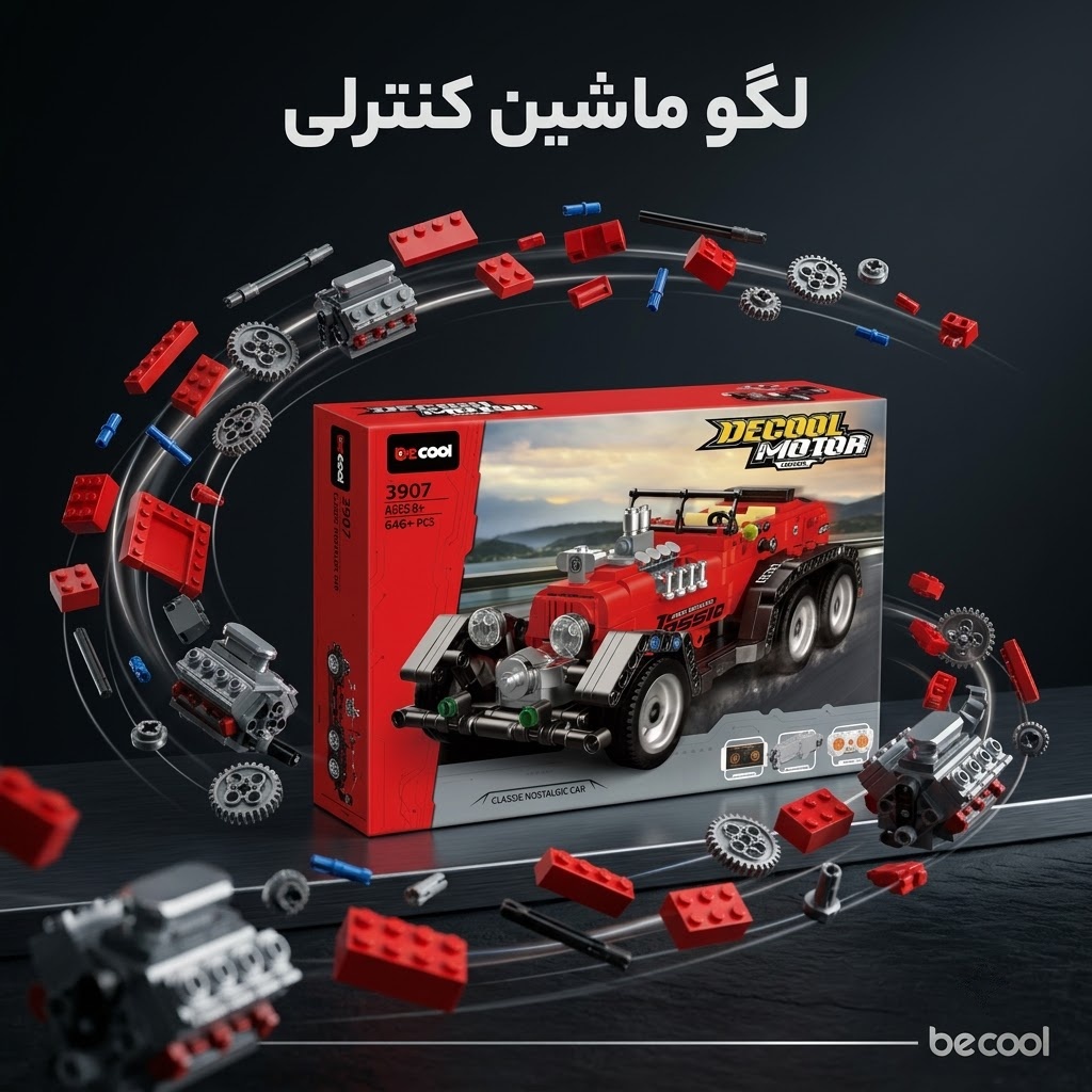 لگو ماشین کنترلی کلاسیک نوستالژیک برند دکول (Decool) ۶۴۶ قطعه مدل 3907