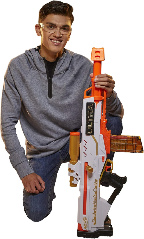 تفنگ اسنایپر اسباببازی نرف اولترا فراعنه (Nerf Ultra Pharaoh) به همراه دوربین، خشاب ۱۰ تایی و ۱۰ تیر طلایی اولترا