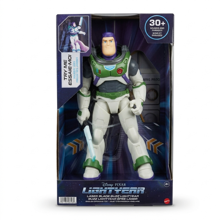 اکشن فیگور باز لایتیِر اورجینال متل (Mattel Lightyear) با شمشیر لیزری و ۳۰+ افکت صوتی و دیالوگ