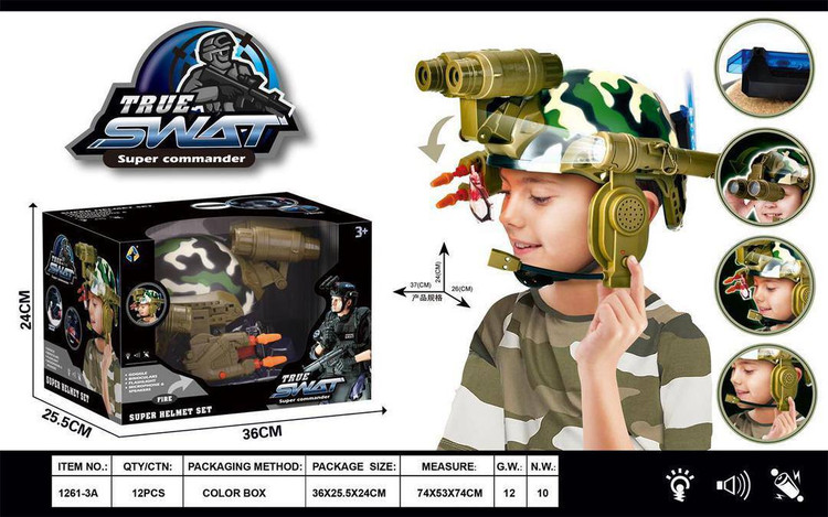 کلاه جنگی و تاکتیکال پلیس نوپو True SWAT مدل Super Commander 1261-3 (چراغدار و صدا دار)