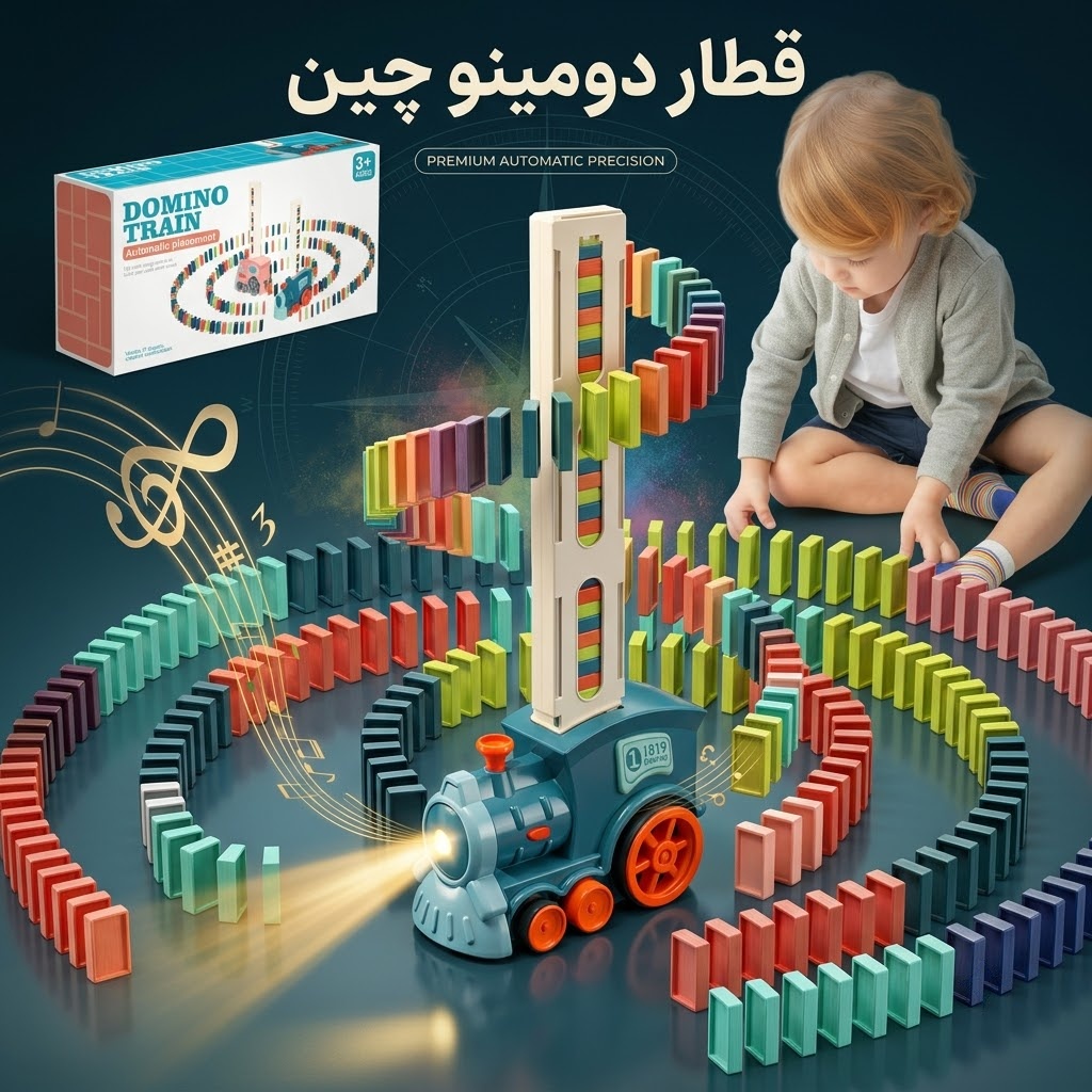 قطار دومینو چین اتوماتیک موزیکال و چراغدار مدل Domino Train