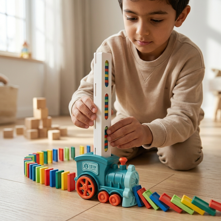 قطار دومینو چین اتوماتیک موزیکال و چراغدار مدل Domino Train