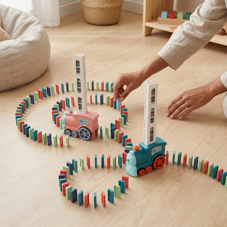 قطار دومینو چین اتوماتیک موزیکال و چراغدار مدل Domino Train