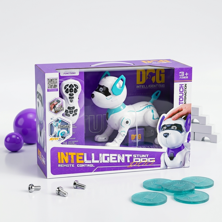 سگ رباتیک هوشمند کنترلی مدل Intelligent Stunt Dog کد K16 (دارای سنسور لمسی، رقص و برنامهریزی حرکتی)