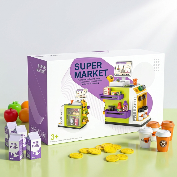 ست اسباب بازی سوپرمارکت و صندوق فروشگاهی مدل Supermarket کد OC0915836