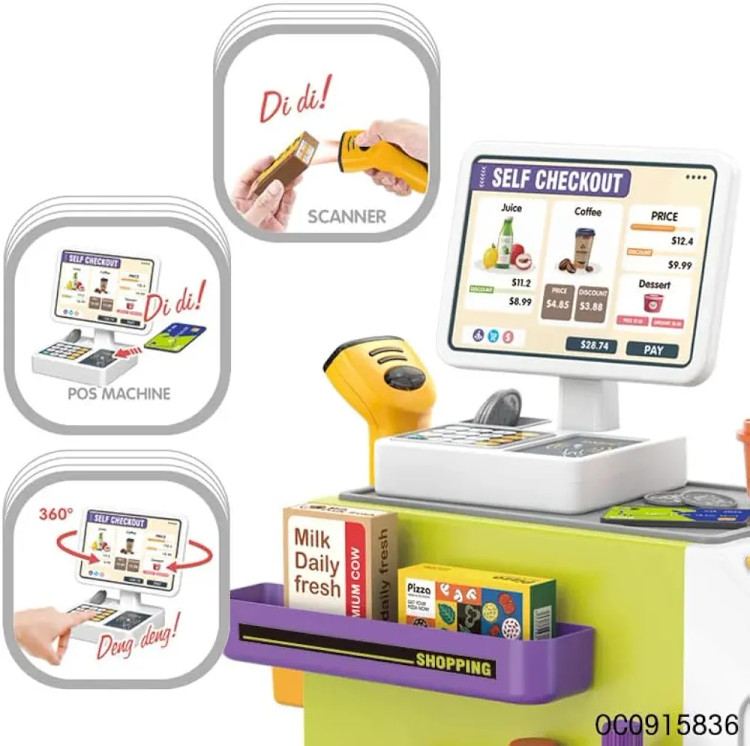 ست اسباب بازی سوپرمارکت و صندوق فروشگاهی مدل Supermarket کد OC0915836