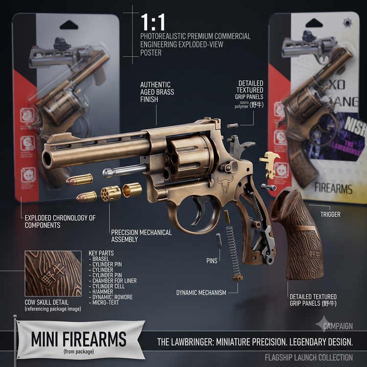 تفنگ فلزی ترقه ای رولور وسترن طرح برنزی کلاسیک مدل Firearms